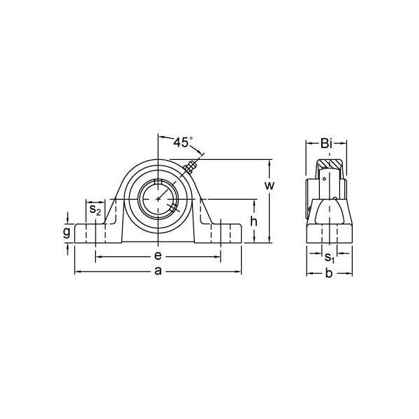 SINGLE ROW BALL BEARING, 80MM WIDE SET SCREW PILLOW BLOCK